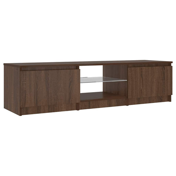 TV-Schrank mit LED Braun Eichen-Optik 140 cm