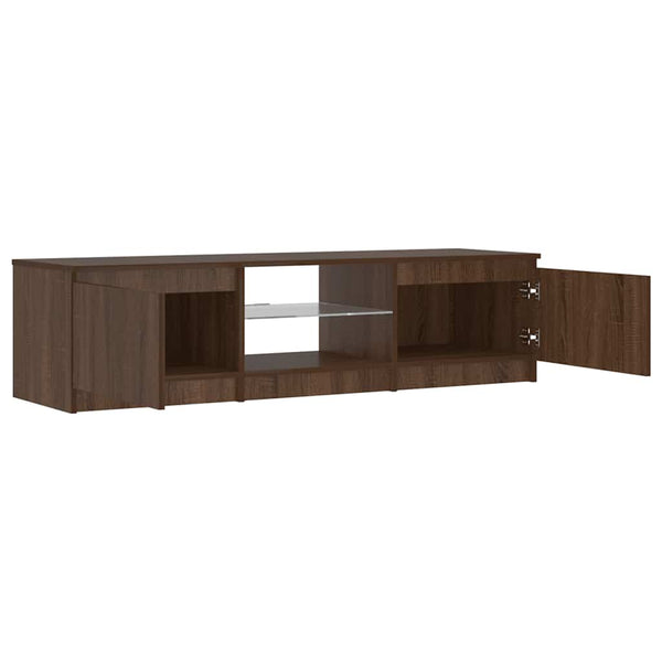 TV-Schrank mit LED Braun Eichen-Optik 140 cm