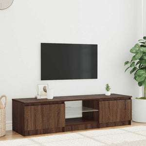 TV-Schrank mit LED Braun Eichen-Optik 140 cm