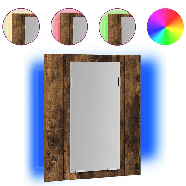 LED-Spiegelschrank Räuchereiche 40 cm
