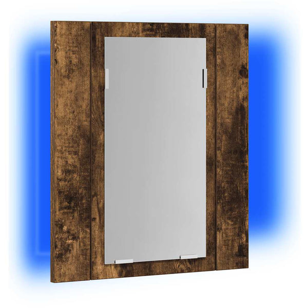 LED-Spiegelschrank Räuchereiche 40 cm