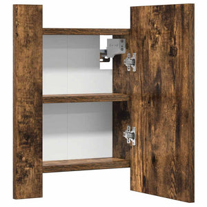 LED-Spiegelschrank Räuchereiche 40 cm