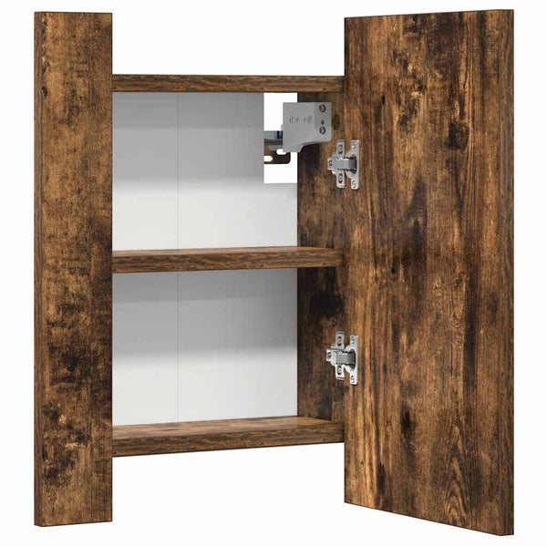 LED-Spiegelschrank Räuchereiche 40 cm