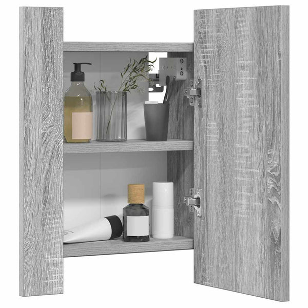 LED-Spiegelschrank Grau Sonoma 40x45 cm