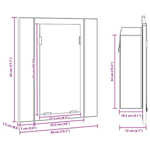 LED-Spiegelschrank Grau Sonoma 40x45 cm