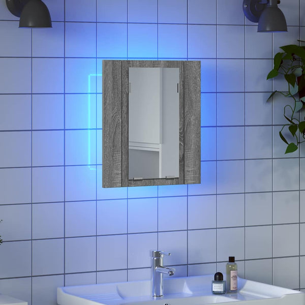LED-Spiegelschrank Grau Sonoma 40x45 cm