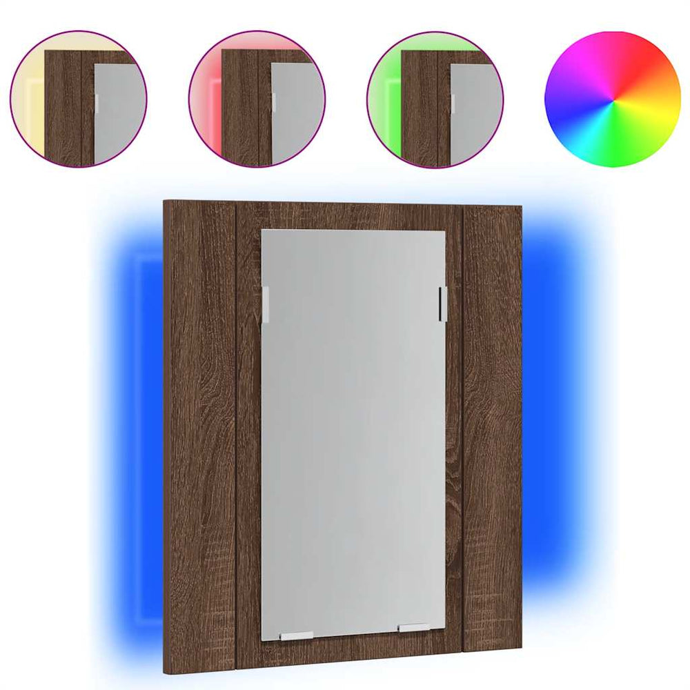 LED Spiegelschrank Eiche Braun 40x45 cm