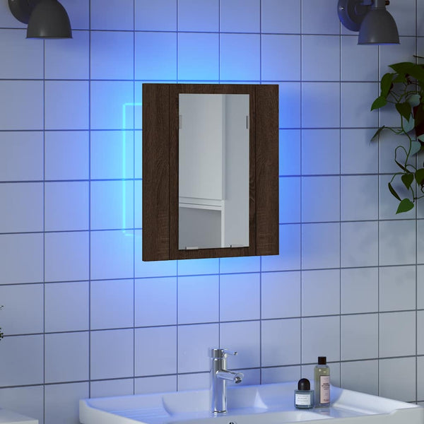 LED Spiegelschrank Eiche Braun 40x45 cm
