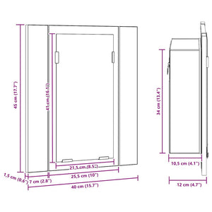 LED Spiegelschrank Eiche Braun 40x45 cm