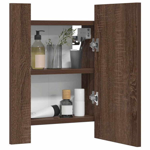 LED Spiegelschrank Eiche Braun 40x45 cm