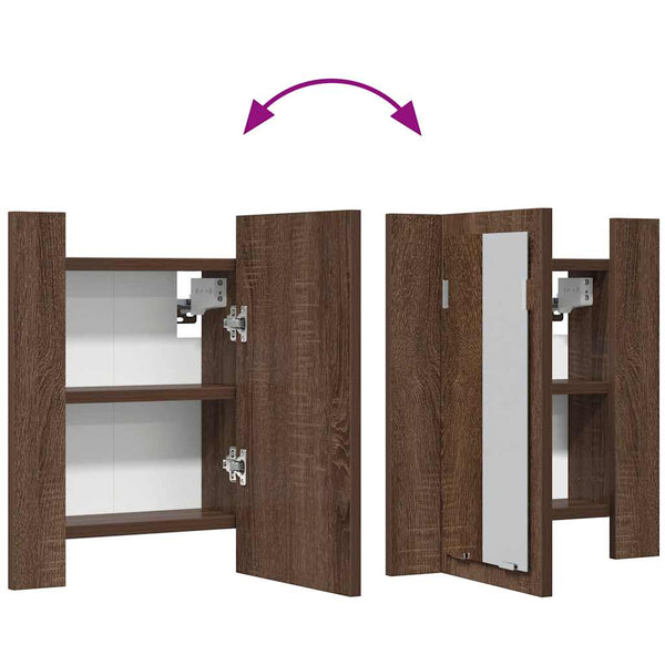 LED Spiegelschrank Eiche Braun 40x45 cm