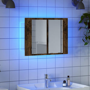 LED-Spiegelschrank Räuchereiche 60 cm