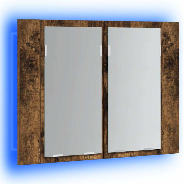 LED-Spiegelschrank Räuchereiche 60 cm