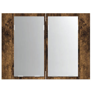 LED-Spiegelschrank Räuchereiche 60 cm