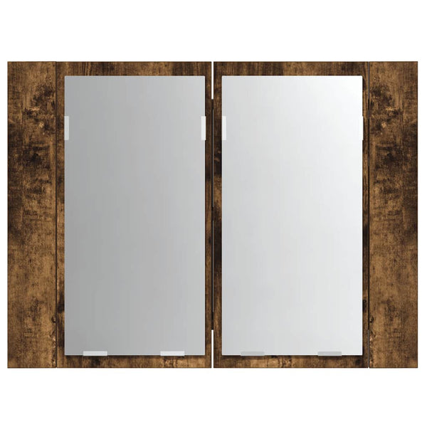 LED-Spiegelschrank Räuchereiche 60 cm