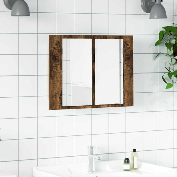 LED-Spiegelschrank Räuchereiche 60 cm
