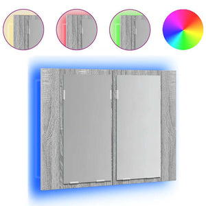 LED-Spiegelschrank Grau Sonoma 60 cm