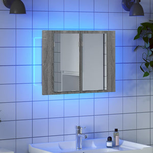 LED-Spiegelschrank Grau Sonoma 60 cm