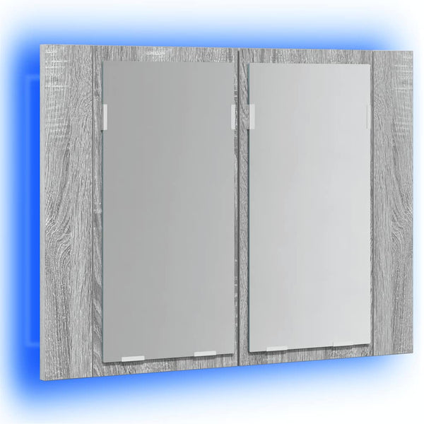 LED-Spiegelschrank Grau Sonoma 60 cm