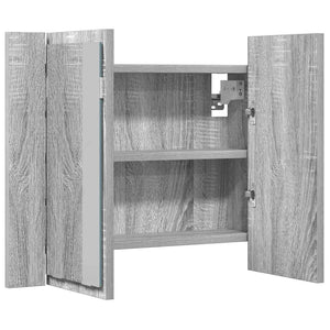 LED-Spiegelschrank Grau Sonoma 60 cm