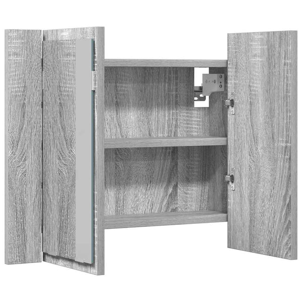 LED-Spiegelschrank Grau Sonoma 60 cm