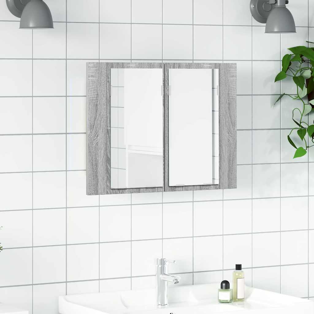 LED-Spiegelschrank Grau Sonoma 60 cm