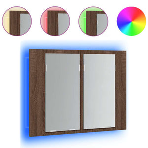 LED Spiegelschrank Braun Eiche 60 cm