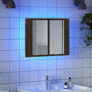 LED Spiegelschrank Braun Eiche 60 cm