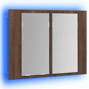 LED Spiegelschrank Braun Eiche 60 cm