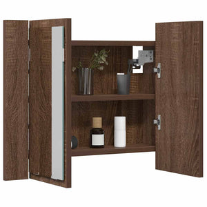 LED Spiegelschrank Braun Eiche 60 cm