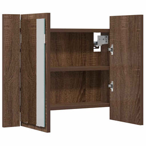 LED Spiegelschrank Braun Eiche 60 cm