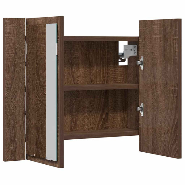 LED Spiegelschrank Braun Eiche 60 cm