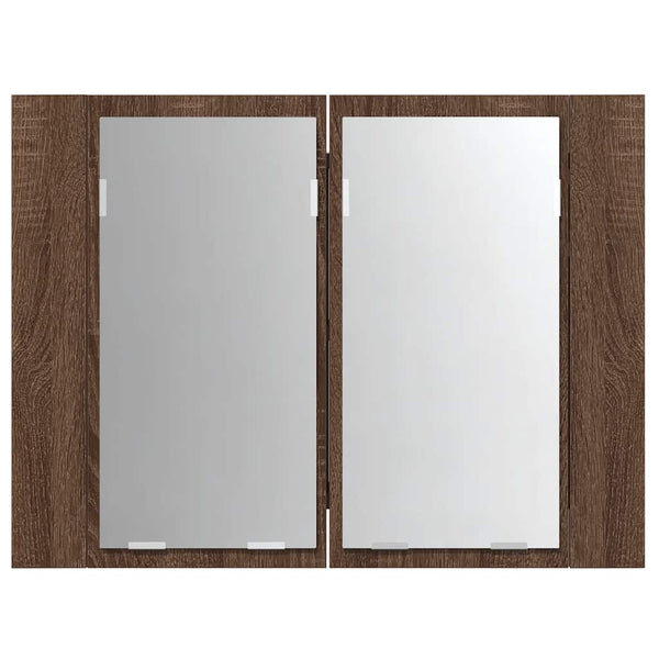 LED Spiegelschrank Braun Eiche 60 cm