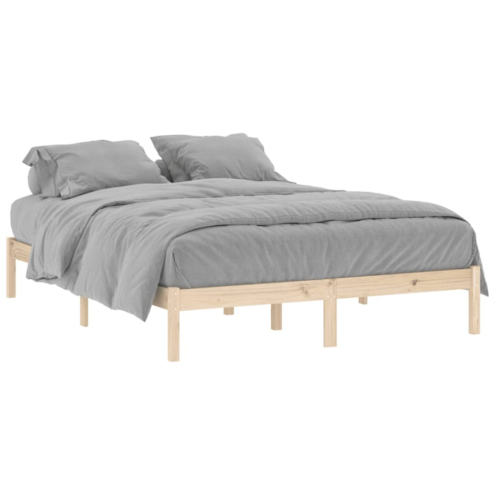 vidaXL Lit en bois massif sans matelas 152x203 cm pin
