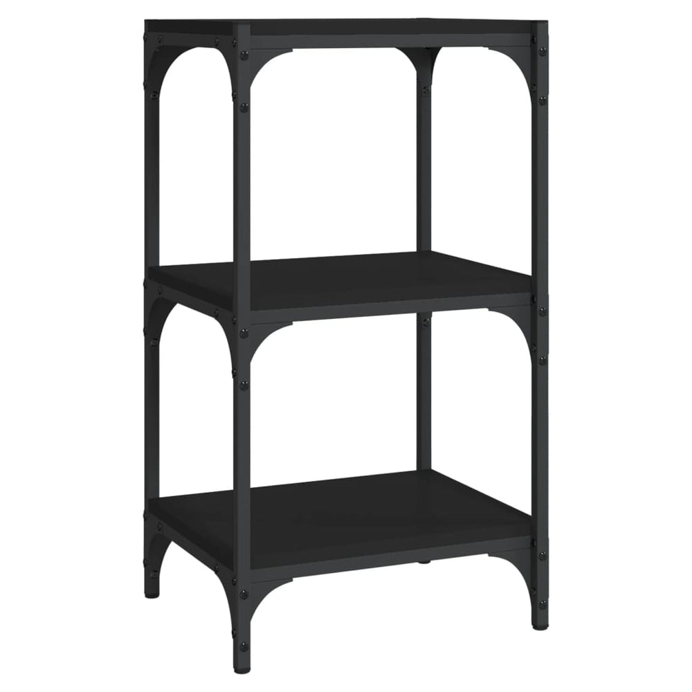 vidaXL Bibliothèque noire 40x33x70,5 cm, bois d'ingénierie et acier