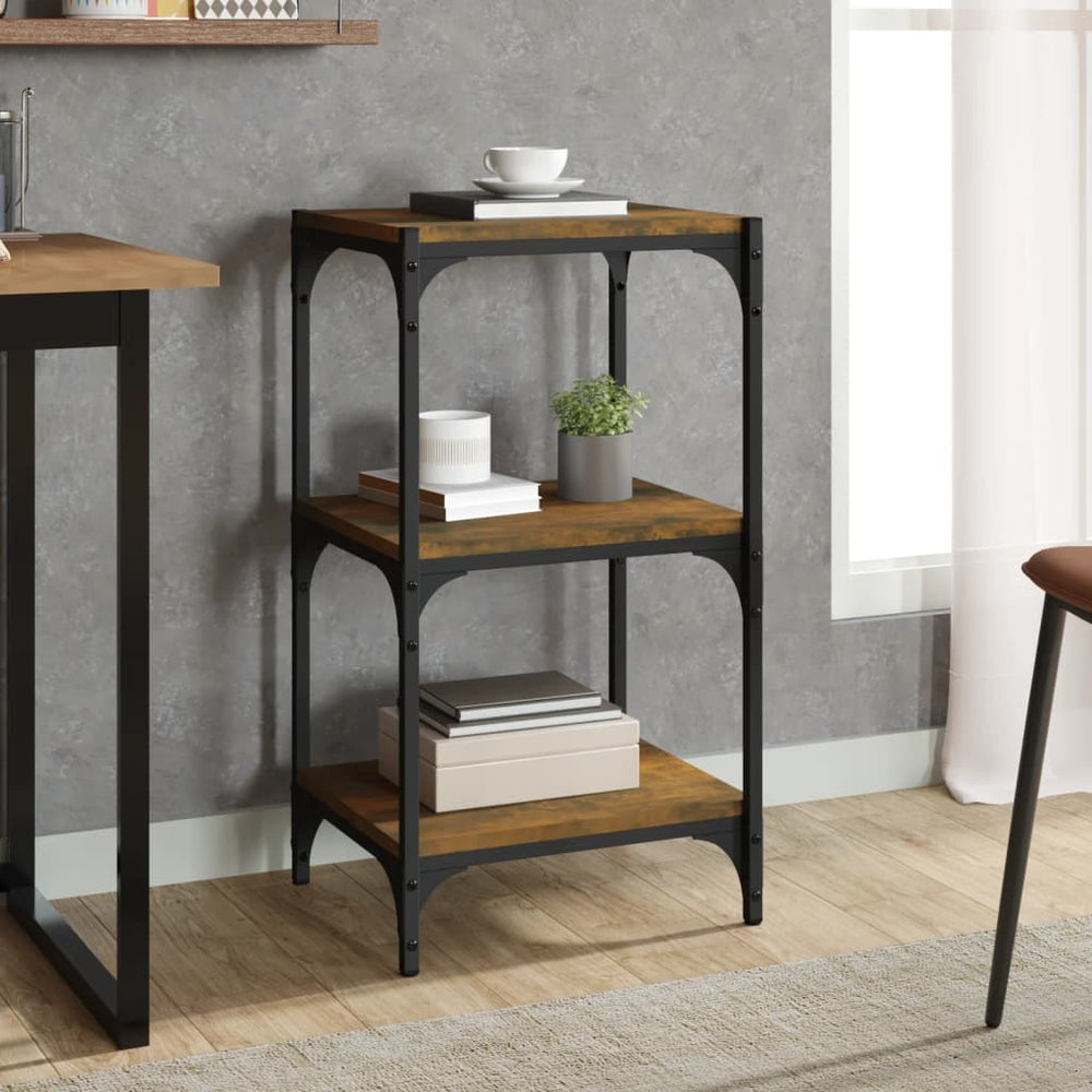 vidaXL Étagère à livres chêne fumé 40x33x70,5 cm bois d'ingénierie et acier