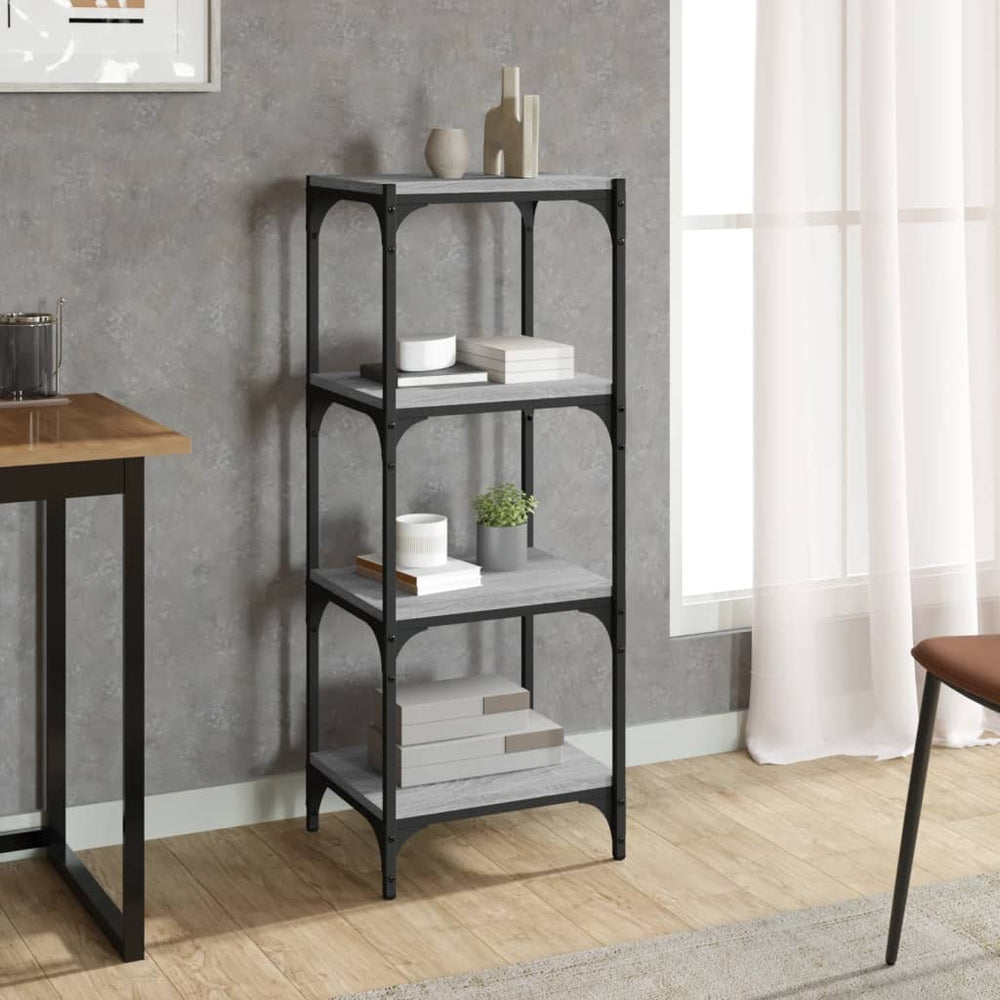 vidaXL Bibliothèque gris Sonoma 40x33x100 cm en bois d'ingénierie et acier