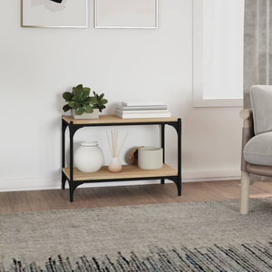 vidaXL TV Cabinet Sonoma Oak 60x33x41 cm Engineered Wood and Steel