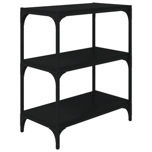 Schwarzes Bücherregal 60cm mit 3 Ablagen