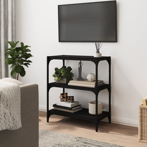 Schwarzes Bücherregal 60cm mit 3 Ablagen