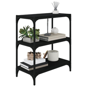 Schwarzes Bücherregal 60cm mit 3 Ablagen