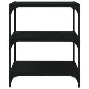 Schwarzes Bücherregal 60cm mit 3 Ablagen