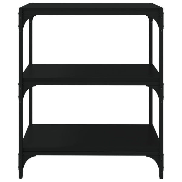 Schwarzes Bücherregal 60cm mit 3 Ablagen