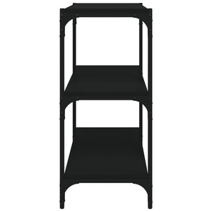 Schwarzes Bücherregal 60cm mit 3 Ablagen