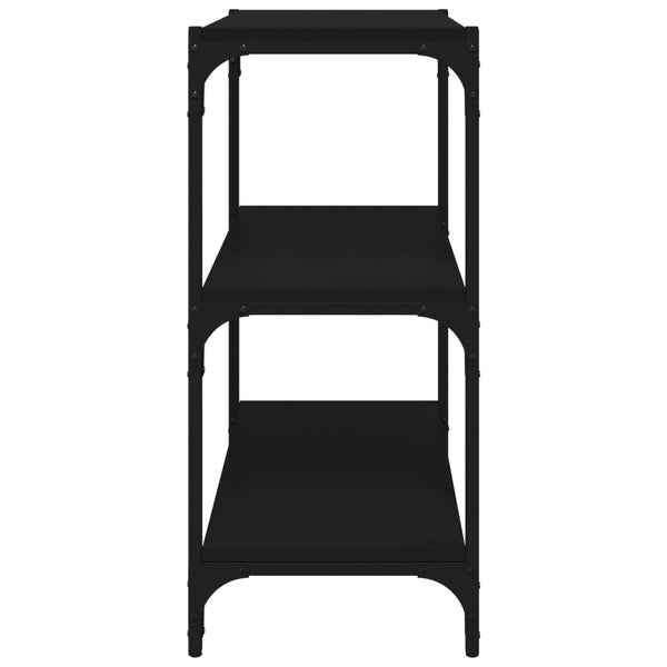 Schwarzes Bücherregal 60cm mit 3 Ablagen