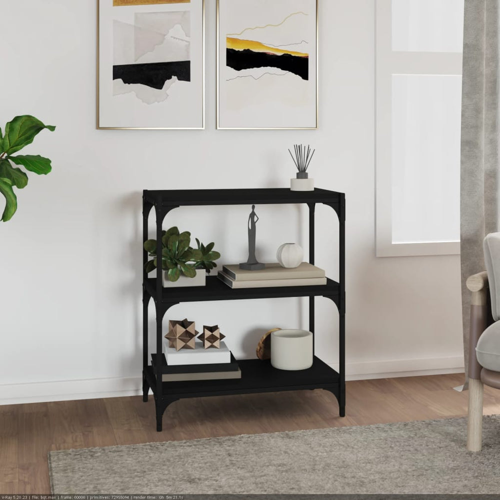 vidaXL Étagère à Livres Noire 60x33x70,5 cm en Bois d'Ingénierie et Acier