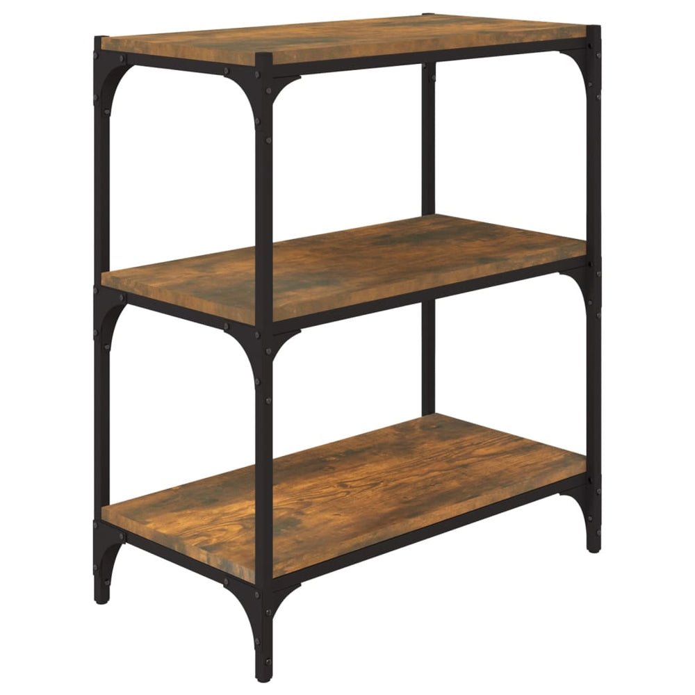 vidaXL Étagère chêne fumé 60x33x70,5 cm bois d'ingénierie et acier