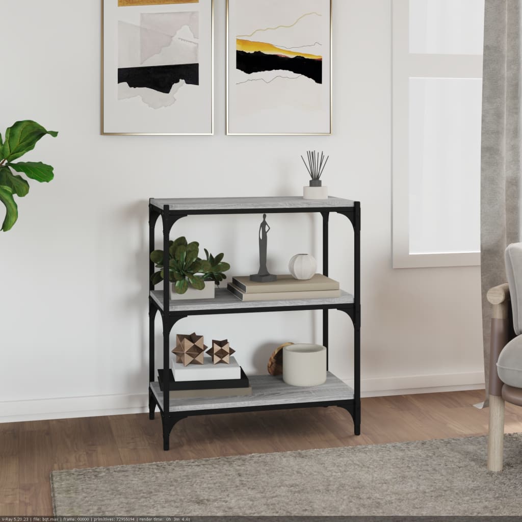 Bücherregal Grau Sonoma 60 cm