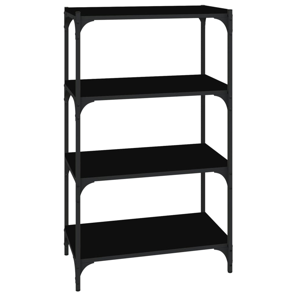 vidaXL Bibliothèque noire 60x33x100 cm en bois d'ingénierie et acier