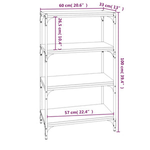 Bücherregal Grau Sonoma 60x100 cm